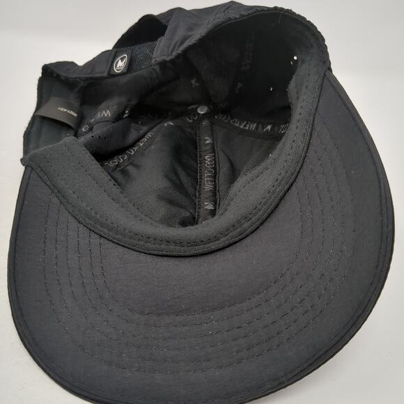 Mission Strapback Baseball Cap Black One Size Adjustable Vented Holes Blank - Picture 7 of 9